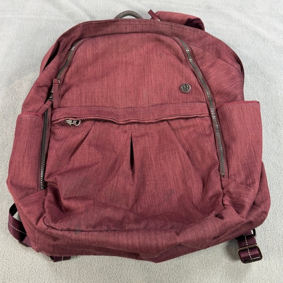 Lululemon Handbags - Lululemon Athletica Backpack Maroon Heathered Laptop Bag Commuter Travel